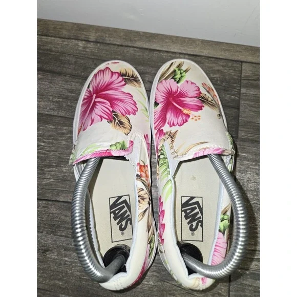 Vans Hawaiian Hibiscus Flower Slip-On Sneakers Women's Size 8 - Picture 5 of 9